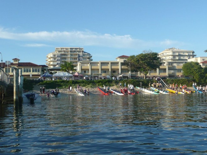 Shoal Bay Beachfront - Outrigger Canoe NSW State Marathon OC6 Titles © Jeannie Brown